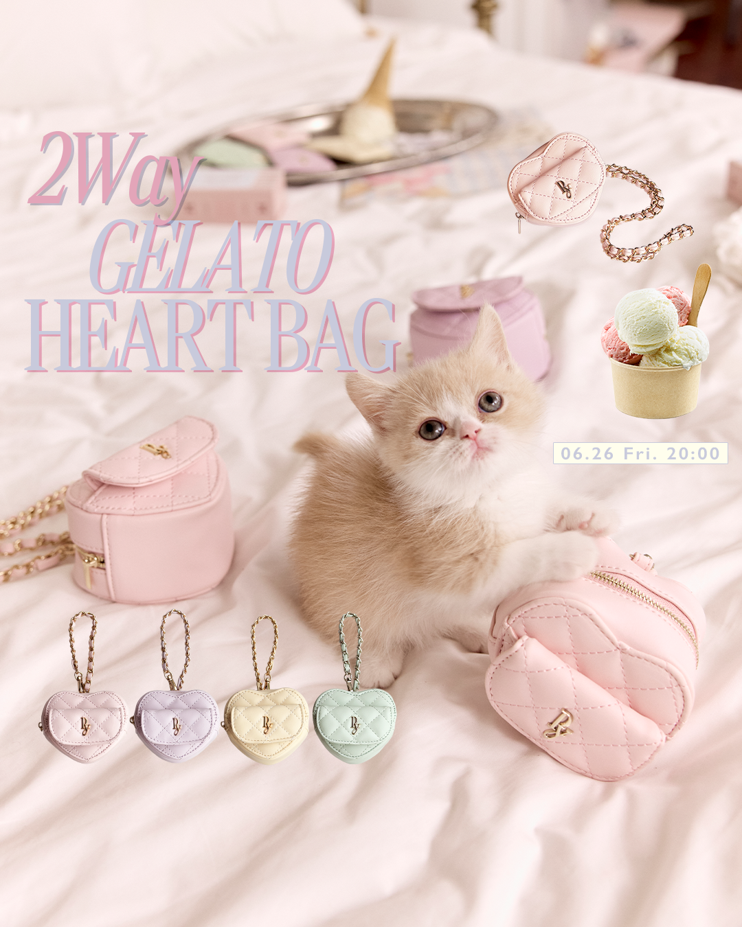 2WAY GELATO HEART BAG