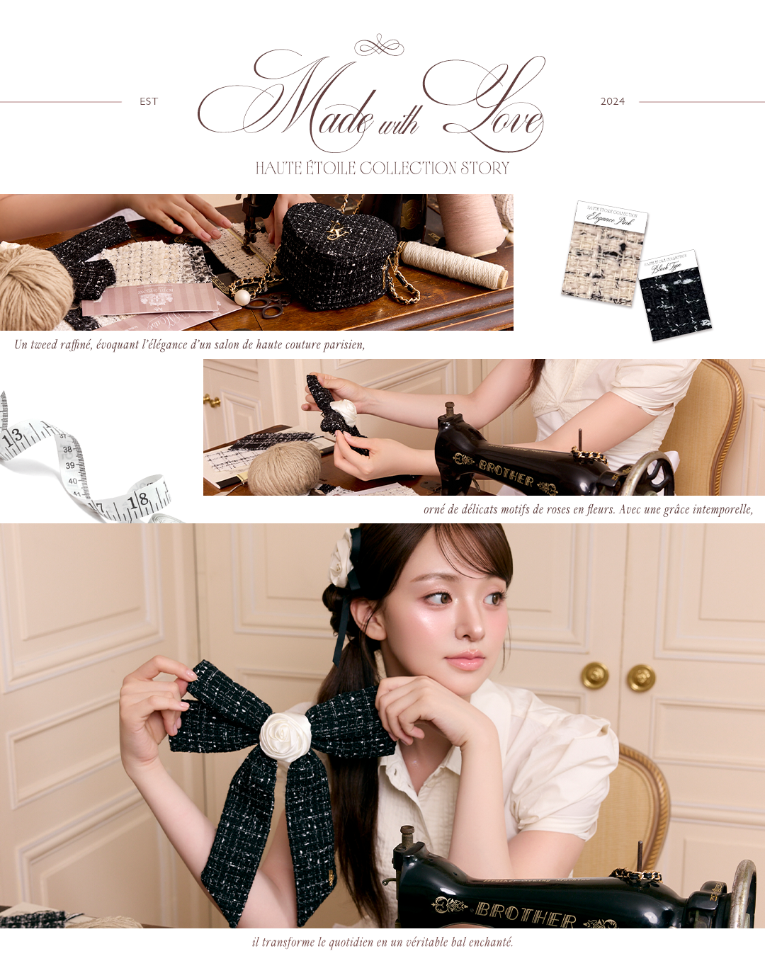 Restock】Haute Étoile Tweed Heart Bag Restock】Haute Étoile Tweed Heart Bag