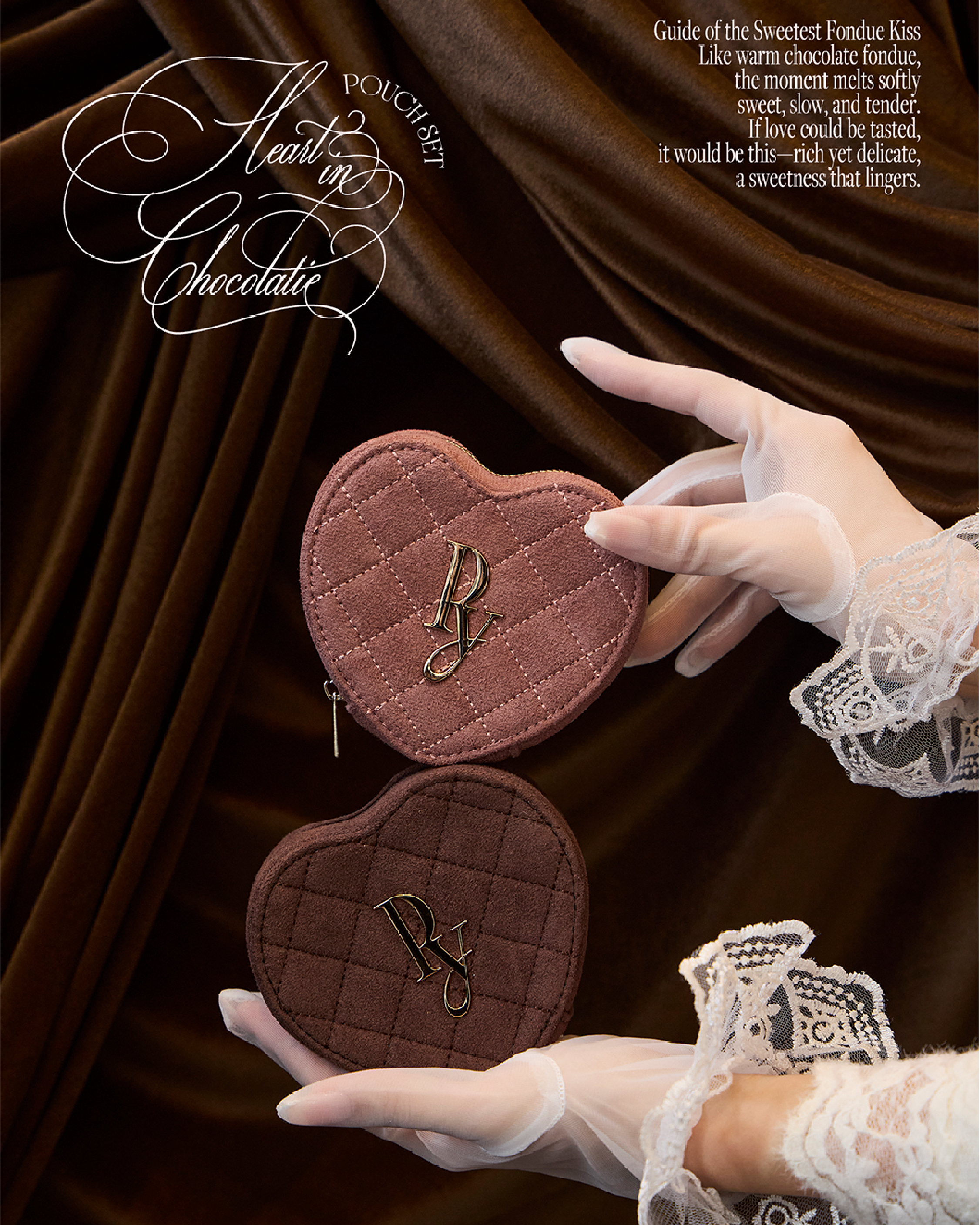 HEART IN CHOCOLATIER POUCH SET - ポーチ:BROWN【4月下旬発送】 HEART IN CHOCOLATIER POUCH SET - ポーチ:BROWN【4月下旬発送】